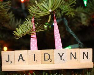 personalized scrabble christmas ornament