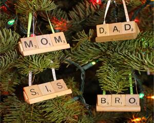 family scrabble ornament
