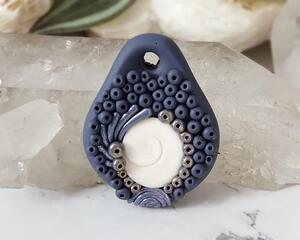 Shell Swirl Polymer Clay Pendant