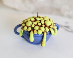 Bubbling Witch's Cauldron Polymer Clay Pendant