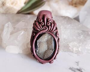 Druzy Agate Polymer Clay Pendant