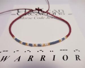 Warrior Morse Code Bracelet, Friendship Bracelet