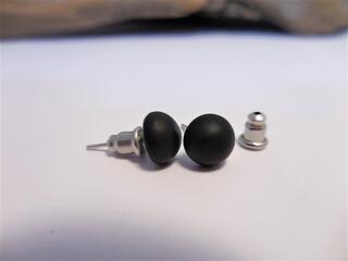 Matte Black Onyx Post Earrings