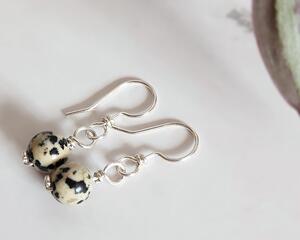 Dalmatian Jasper Sterling Silver Earrings