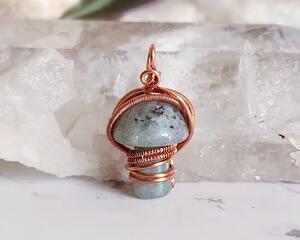 Labradorite Mushroom Copper Wire Wrapped Pendant