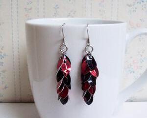 Scalemaille Earrings - Tiny Shaggy Scales