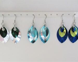 Scalemaille Earrings, 2-3 scale, assorted colors