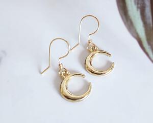 Gold Cresent Moon Earrings