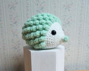 Amigurumi Hedgehog, Pastel Green  and White
