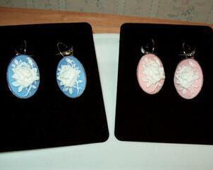 Victorian Rose Cameo Leverback Earrings