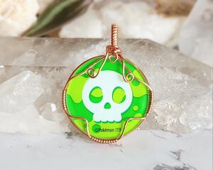 Poison Coin Counter Copper Wire Wrapped Pendant