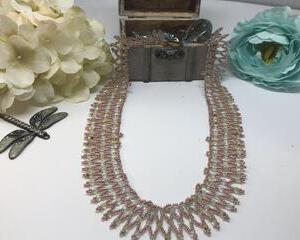 Handmade Pink Queen of the Nile Netting Statement Necklace