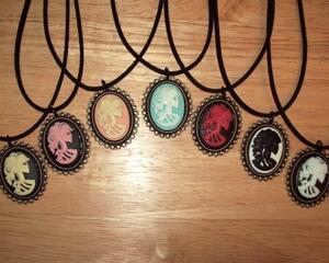 Cameo Pendant Necklace, Lolita Skull, Bronze Pendant Tray