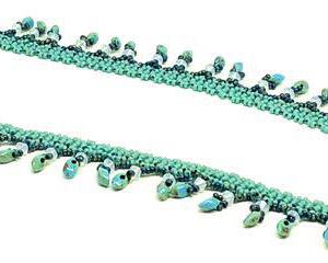 Handmade Turquoise Picasso Magatama Netting Beadweaving Necklace