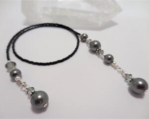 Beaded Bookmark - Black Diamond