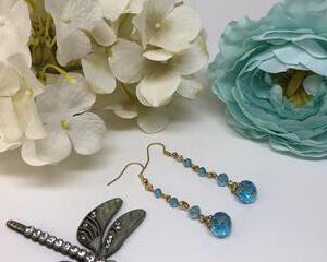 Handmade Aqua Drop Earrings