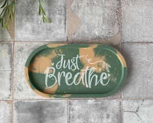 Engraved trinket tray, just breathe