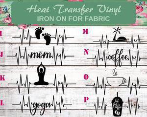 coffee heartbeat iron on decals