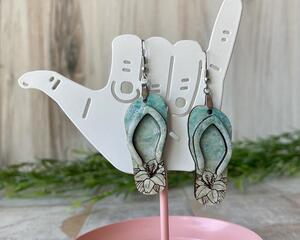 Engraved flip-flop earrings