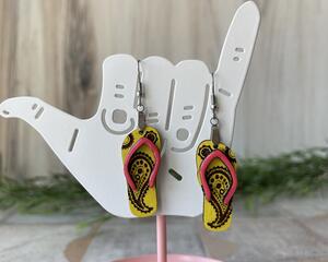 Engraved Flip Flop Earrings