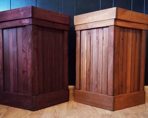 Open Top Wood Trash Can