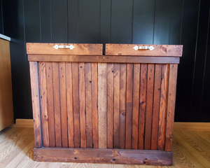 Large Double Sided Wood Trash Can