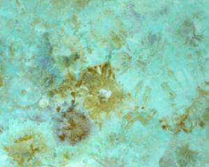 turquoise and gold ice dyed quilting cotton