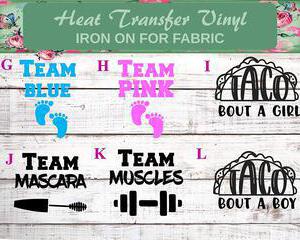 team blue baby reveal iron on