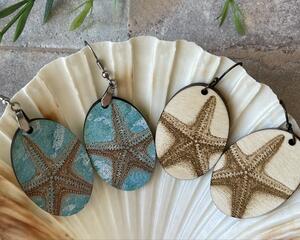 Engraved Starfish Earrings