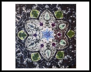 Tie Dye 100% Cotton Shower Curtain - Mandala/Flower