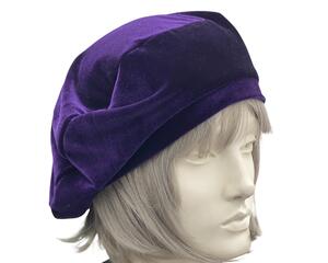 purple velvet beret hats for women vintage chic