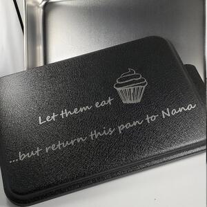 laser engraved baking pan lid black