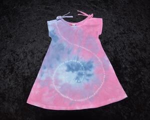 Split sleeve tie-dye dress (2T) - Purple & Pink