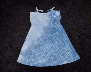 Split sleeve tie-dye dress (4T) - Blue