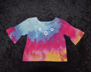 24mo Bell-sleeved Shirt - Blue, Purple, Pink, Orange