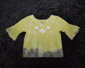 18mo Bell-sleeved Shirt - Green and Brown