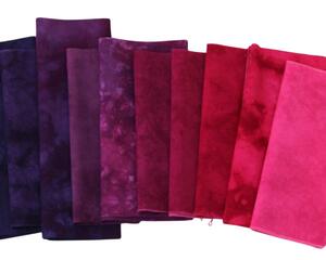 Shades of pink and purple scrap bundle, hand dyed quilting cotton