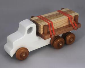 Wood Toy Lumber Truck Handmade and Painted in Your Choice of Colors From My Easy 5 Truck Fleet Collection