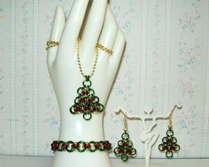 Chainmaille Christmas Tree Jewelry Set