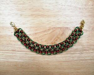 Christmas Chainmaille Cuff Bracelet