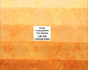 butterscotch orange tan quilting cotton bundle of hand dyed fabric