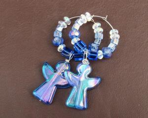 Blue angel wine glass charms
blue angel earrings, Christmas gifts