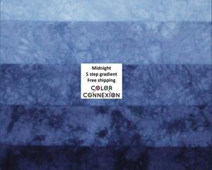 Blue leans purple, hand dyed quilting cotton gradient bundle