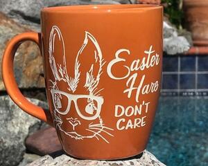 Easter Hare Don't Care Engraved coffee mug