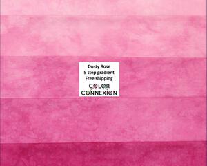 pink gradient bundle of hand dyed quilting cotton