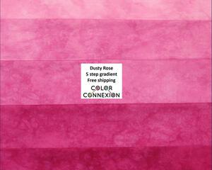 pink gradient bundle of hand dyed quiliting cotton
