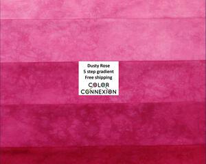 pink gradient  bundle of hand dyed quilting cotton