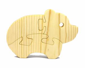 Handmade wooden baby bear cub puzzle, finished with mineral oil and beeswax. Perfect for small children's first puzzle.