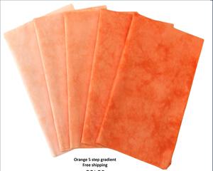 orange quilting cotton gradient, hand dyed ombre fabric