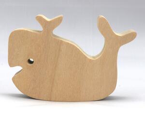 Handmade Wooden Toy Whale Cutout, Unfinished, Unpainted, Ready to Paint, and Freestanding, From My Itty Bitty Animal Collection
